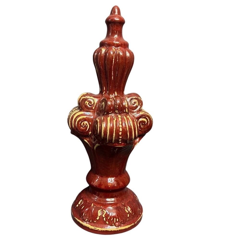 17" tall Ceramic Distressed Deep Red Home Decor